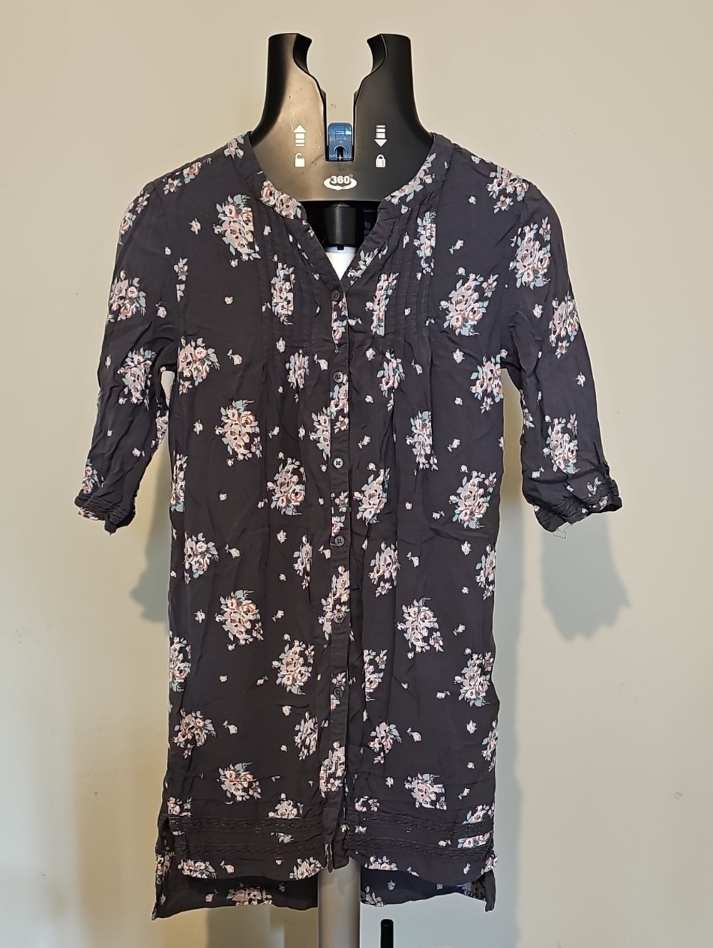 Old Navy Black Floral Button-Down Shirt